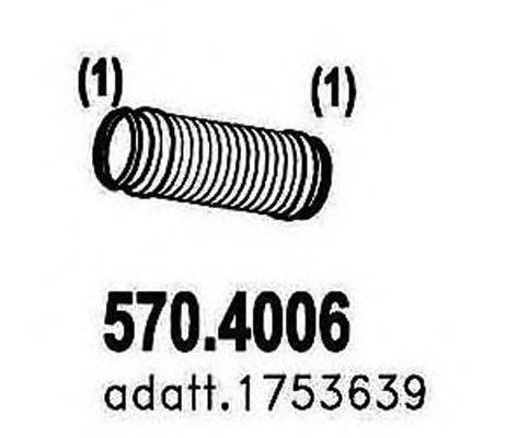 Гофрированная труба, выхлопная система ASSO 570.4006