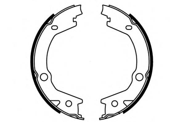 Комплект тормозных колодок; Комплект тормозных колодок, стояночная тормозная система E.T.F. 090695