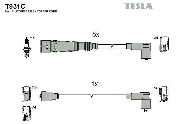 Комплект проводов зажигания TESLA T931C