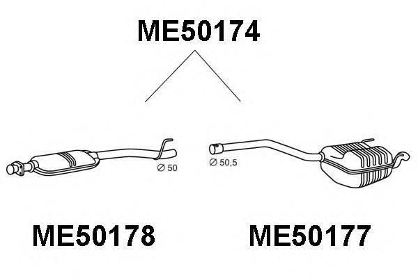 Глушитель выхлопных газов конечный VENEPORTE ME50174