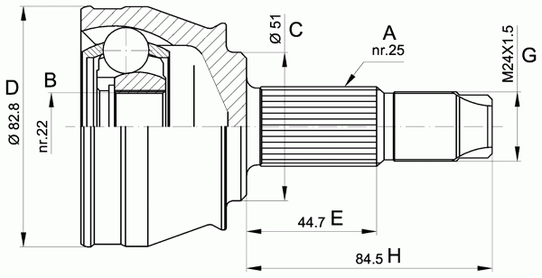 Шарнирный комплект, приводной вал OPEN PARTS CVJ5302.10