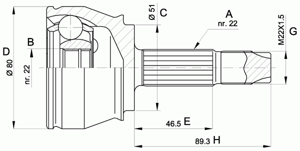 Шарнирный комплект, приводной вал OPEN PARTS CVJ5361.10