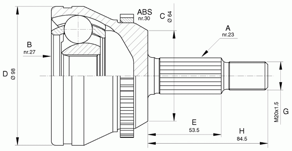 Шарнирный комплект, приводной вал OPEN PARTS CVJ5660.10