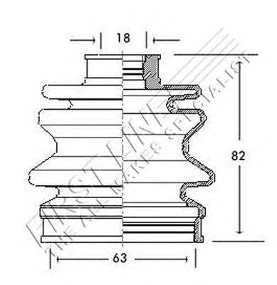 Пыльник, приводной вал FIRST LINE FCB2076