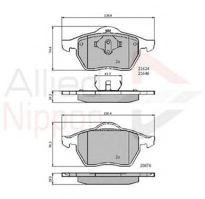 Комплект тормозных колодок, дисковый тормоз COMLINE ADB01092