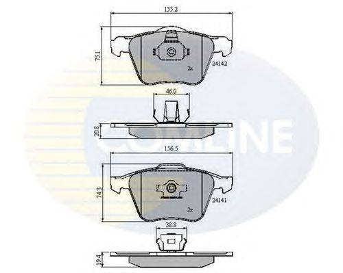 Комплект тормозных колодок, дисковый тормоз COMLINE CBP01280