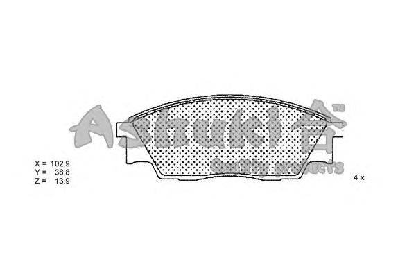 Комплект тормозных колодок, дисковый тормоз ASHUKI S011-06J