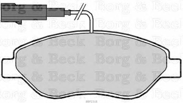 Комплект тормозных колодок, дисковый тормоз BORG & BECK BBP2318