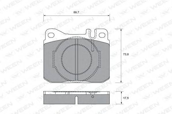 Комплект тормозных колодок, дисковый тормоз WEEN 151-2074
