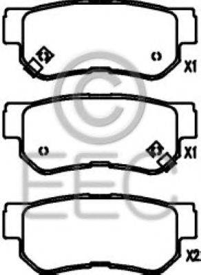 Комплект тормозных колодок, дисковый тормоз EEC BRP1245