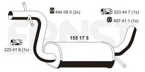Средний глушитель выхлопных газов ERNST 155175