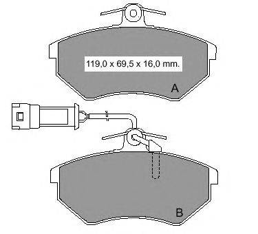Комплект тормозных колодок, дисковый тормоз VEMA 833101