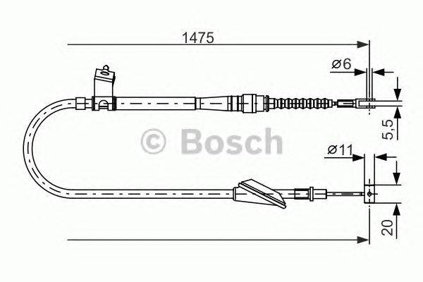 Трос, стояночная тормозная система BOSCH 1 987 477 608