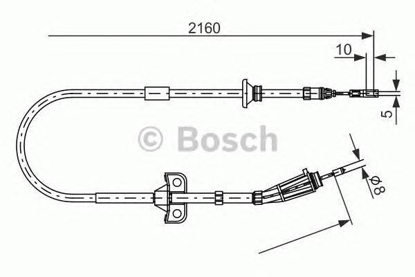 Трос, стояночная тормозная система BOSCH 1 987 482 284