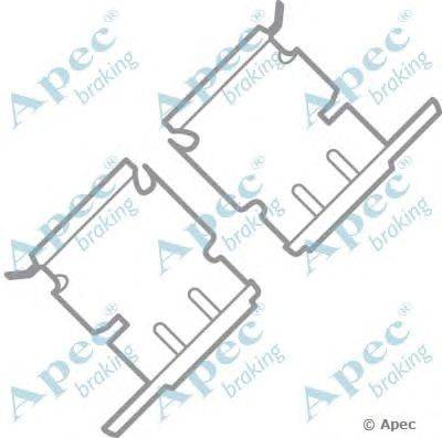 Комплектующие, тормозные колодки APEC braking KIT1008