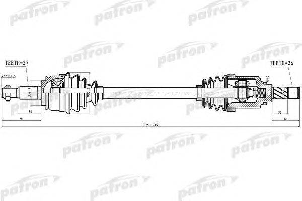 Приводной вал PATRON PDS4993