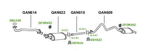 Система выпуска ОГ GT Exhaust 1056