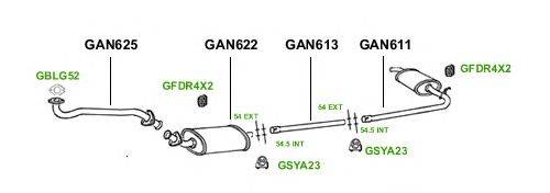 Система выпуска ОГ GT Exhaust 1076