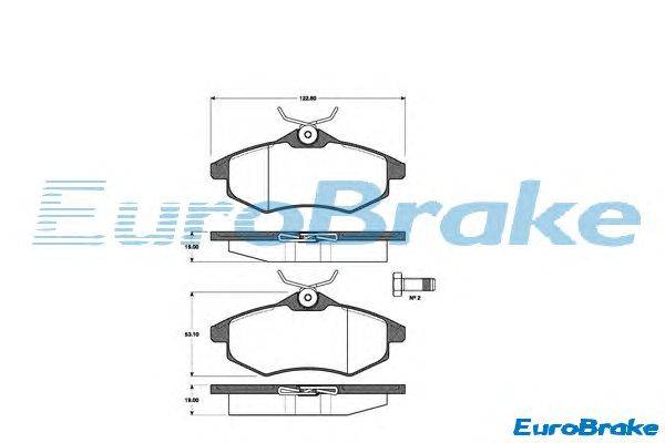 Комплект тормозных колодок, дисковый тормоз EUROBRAKE 5501221950
