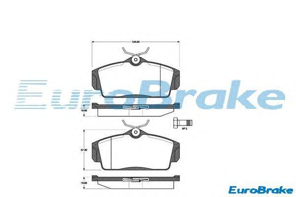 Комплект тормозных колодок, дисковый тормоз EUROBRAKE 5501222254