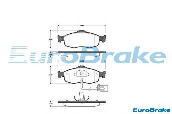 Комплект тормозных колодок, дисковый тормоз EUROBRAKE 5501222519