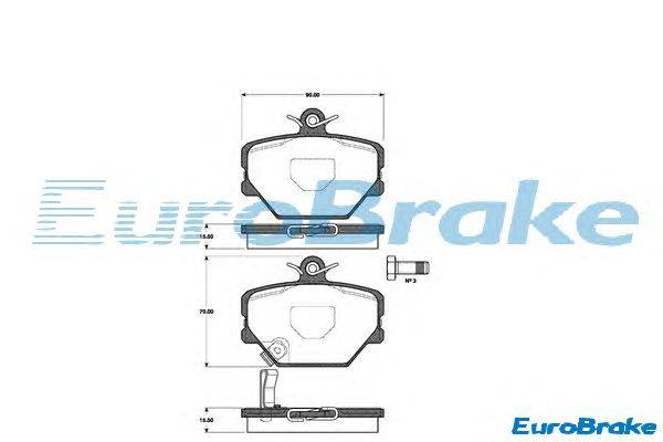 Комплект тормозных колодок, дисковый тормоз EUROBRAKE 5501223344