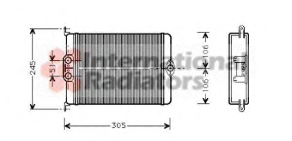 Теплообменник, отопление салона VAN WEZEL 30006239