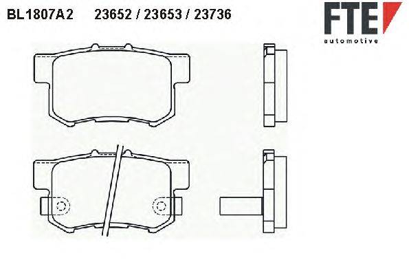 Комплект тормозных колодок, дисковый тормоз FTE 23653