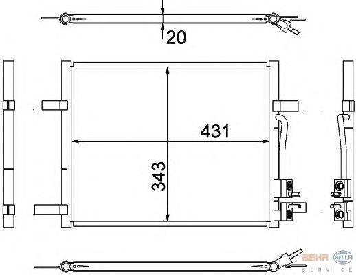 Конденсатор, кондиционер HELLA 8FC 351 304-791