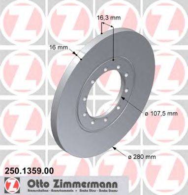 Тормозной диск ZIMMERMANN 250135900