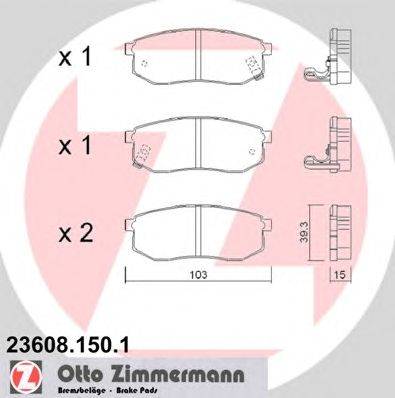 Комплект тормозных колодок, дисковый тормоз ZIMMERMANN 23610