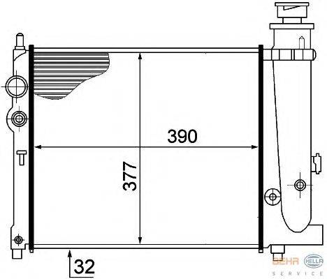 Радиатор, охлаждение двигателя HELLA 8MK 376 715-391