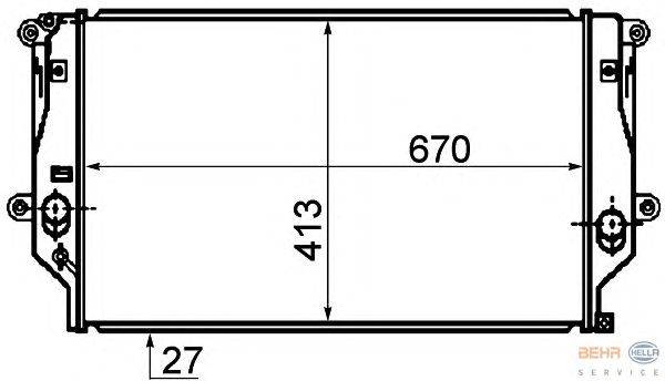 Радиатор, охлаждение двигателя HELLA 8MK 376 753-761