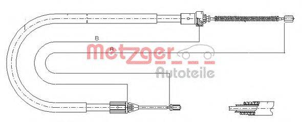 Трос, стояночная тормозная система METZGER 11.6584