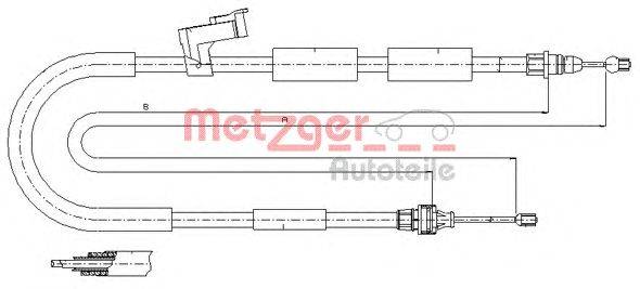 Трос, стояночная тормозная система METZGER 170685