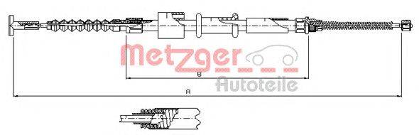Трос, стояночная тормозная система METZGER 2412