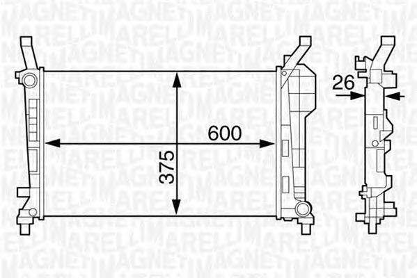 Радиатор, охлаждение двигателя MAGNETI MARELLI 350213126200