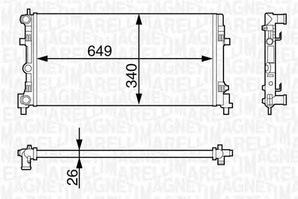 Радиатор, охлаждение двигателя MAGNETI MARELLI 350213127900