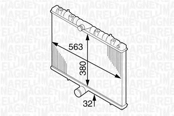 Радиатор, охлаждение двигателя MAGNETI MARELLI 350213904000