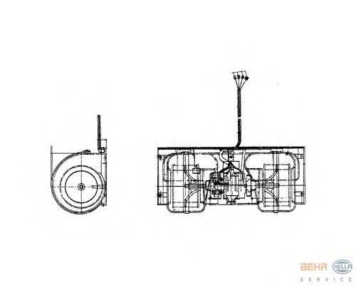 Вентилятор салона BEHR HELLA SERVICE 8EW 009 158-451
