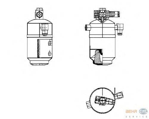 Осушитель, кондиционер BEHR HELLA SERVICE 8FT 351 195-181