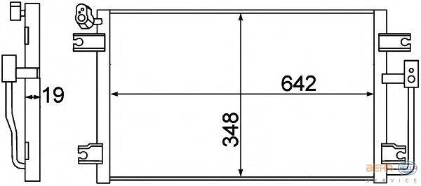 Конденсатор, кондиционер BEHR HELLA SERVICE 8FC 351 305-301