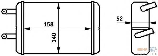 Теплообменник, отопление салона BEHR HELLA SERVICE 8FH 351 313-331
