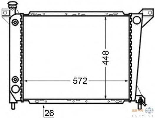 Радиатор, охлаждение двигателя BEHR HELLA SERVICE 8MK 376 704-671