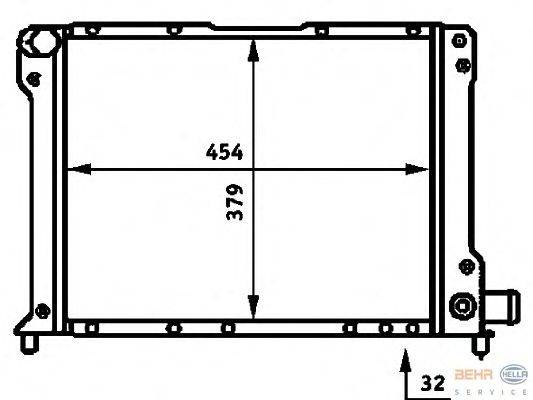 Радиатор, охлаждение двигателя BEHR HELLA SERVICE 8MK 376 713-661