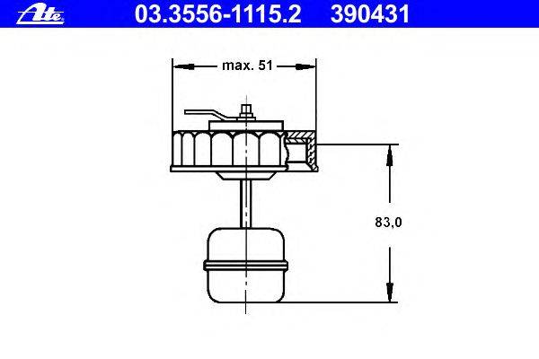 Крышка, бачок тормозной жидкости ATE 03.3556-1115.2