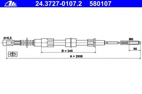 Трос, стояночная тормозная система ATE 24.3727-0107.2