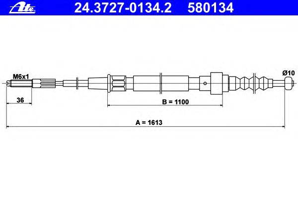 Трос, стояночная тормозная система ATE 24.3727-0134.2