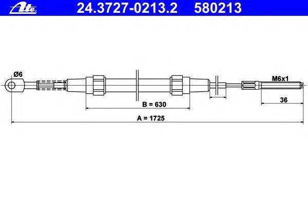 Трос, стояночная тормозная система ATE 24.3727-0213.2