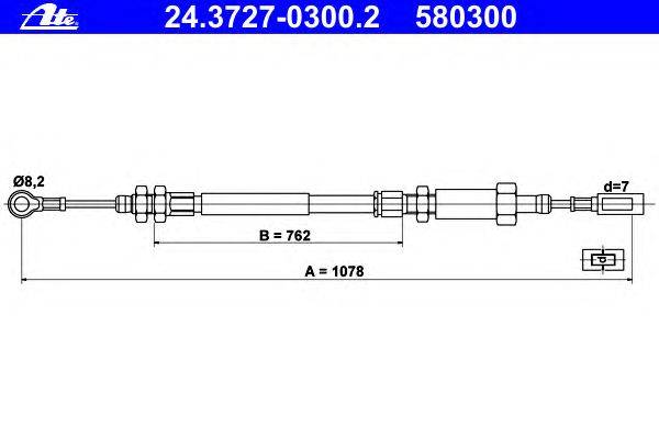 Трос, стояночная тормозная система ATE 24372703002
